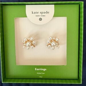 Kate Spade New York x Target Pearl Gold Cluster Flower Starburst Stud Earrings